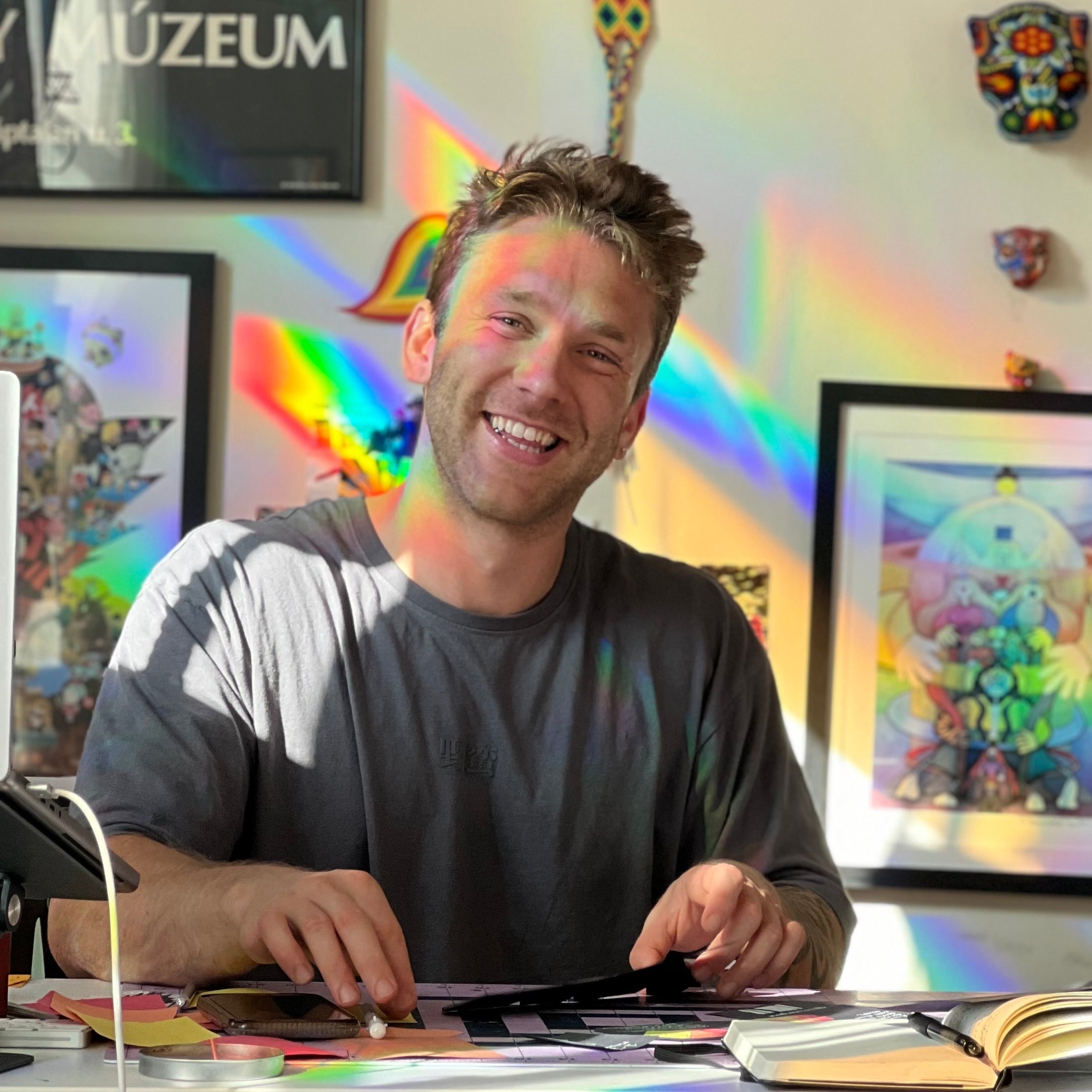 Isaac O'Leary at his desk